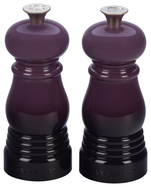 Le Creuset, Black Petite 5" Salt And Pepper Mill Set Traditional