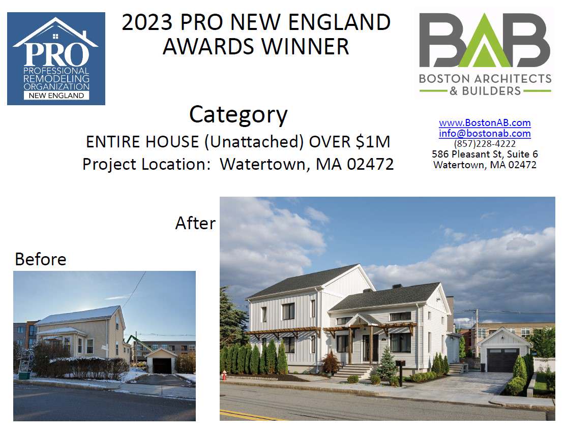 PRO NEW ENGLAND AWARD WINNER IN $1M+ ENTIRE HOUSE CATEGORY