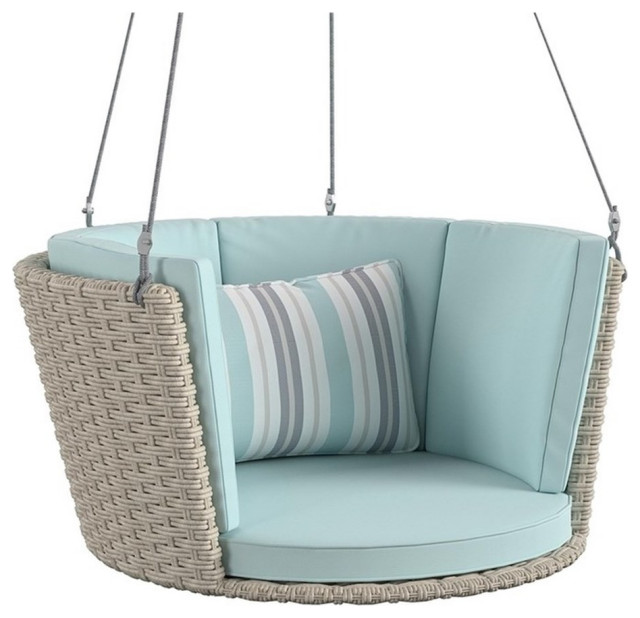 Novogratz Poolside Gossip Collection Sally Patio Hanging Swing in Aqua