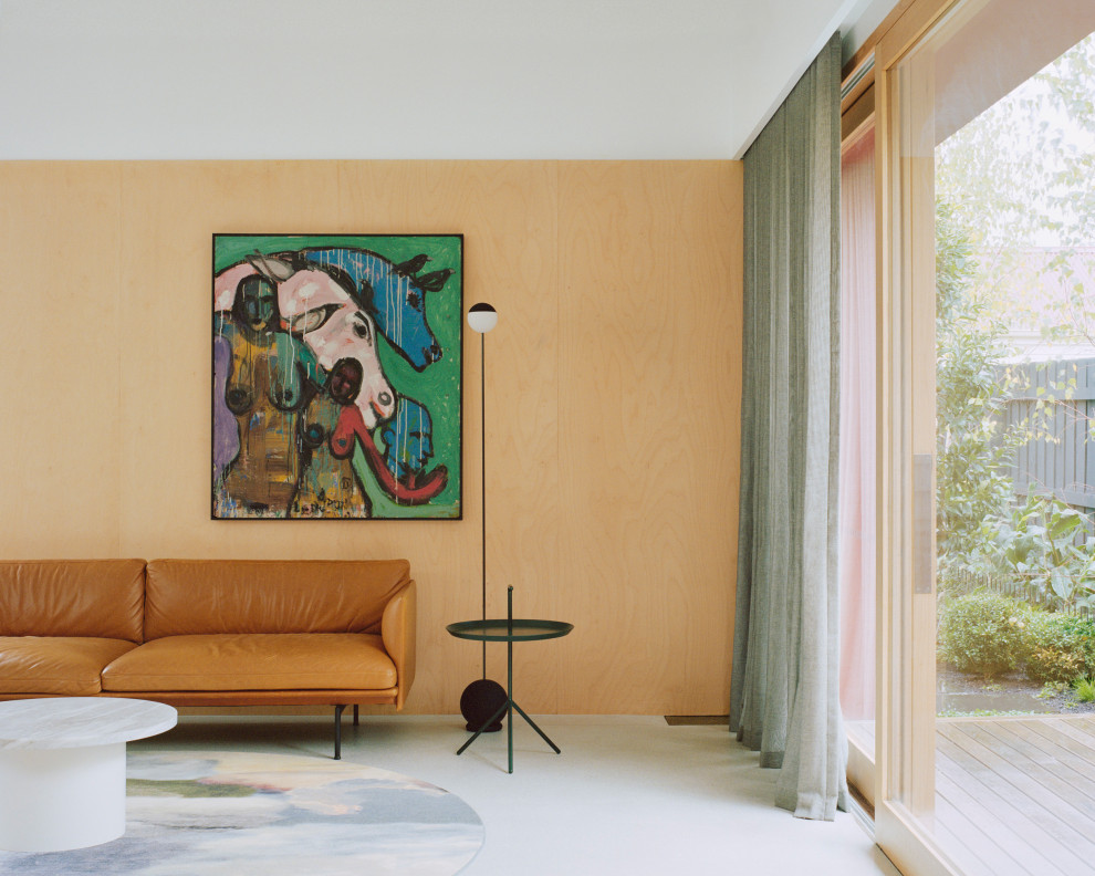 This is an example of a contemporary living room in Melbourne.