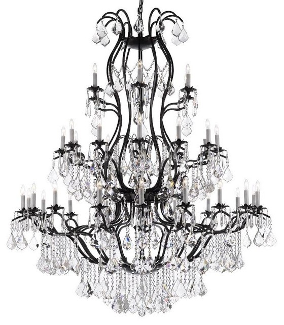 Wrought Iron Empress Crystal Chandelier Traditional Chandeliers