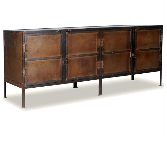 Industrial Iron 76" 4Door Buffet Industrial Buffets And