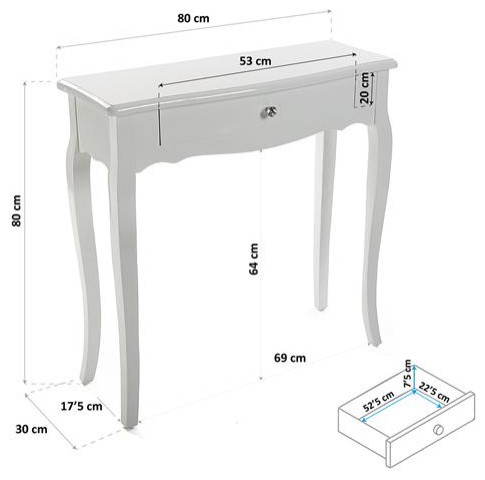 Mesa Auxiliar Blanco Satinado