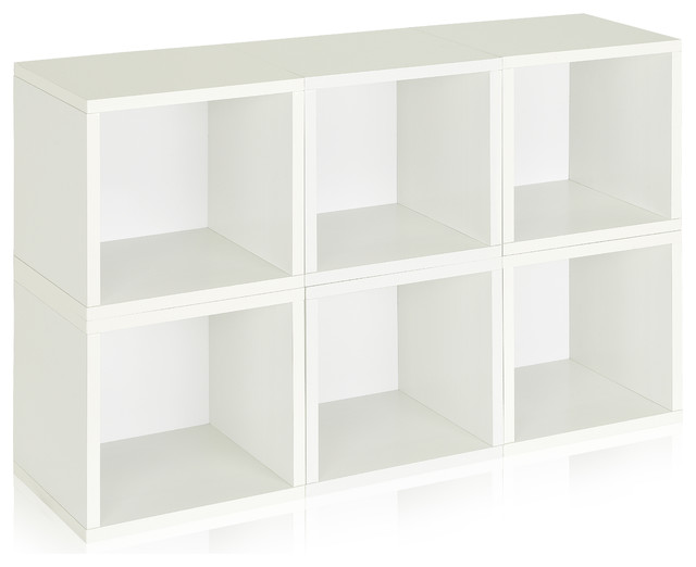 Way Basics Eco Stackable Modular Storage Cubes, Set of 6 Contemporary