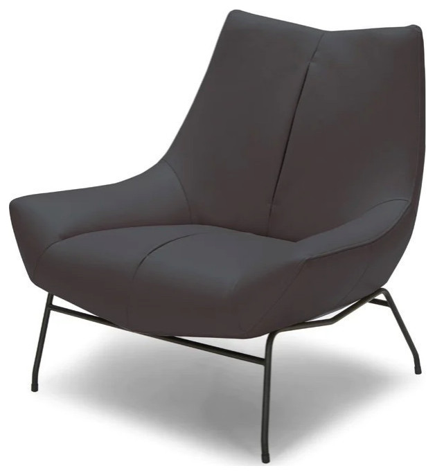 Sebastain Modern Gray Eco-Leather Accent Chair