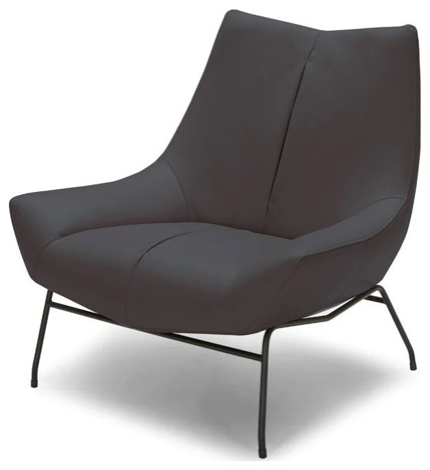 Sebastain Modern Gray EcoLeather Accent Chair Transitional