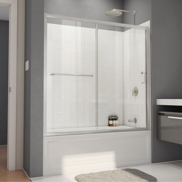 DreamLine TB096060XXX0004 InfinityZ 5660" Sliding Tub Door and White
