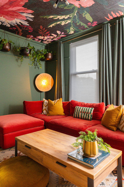 Vibrant Living Room with Statement Ceiling eclectic-living-room