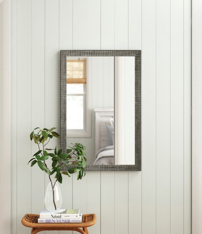 Huntington Black Framed Mirror Farmhouse Bathroom Mirrors by