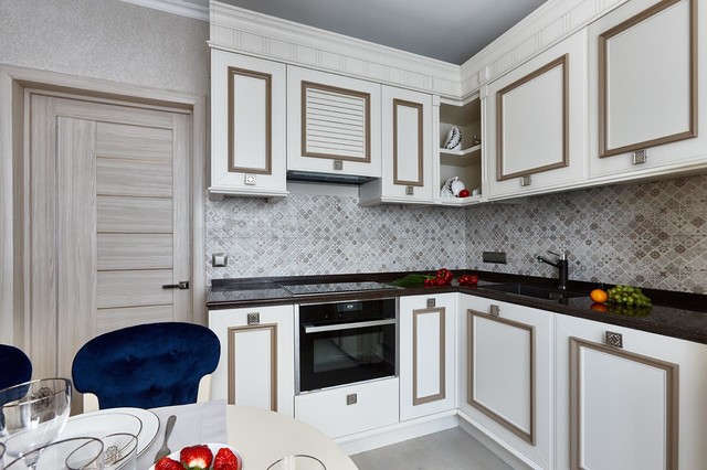 Квартира для двоих transitional-kitchen