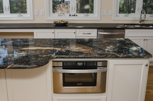 Absolute Black Honed and Saturnia Granite Contemporary 