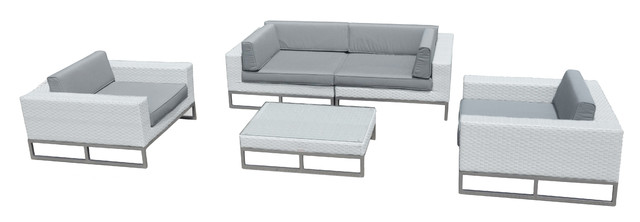 Outdoor Patio Furniture All Weather Wicker 5 Piece Sofa Set Outdoor Patio Furniture All Weather Wicker 5 Piece Sofa Set