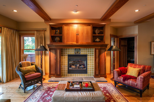 Rookwood Tile Fireplace - Craftsman - Living Room - Seattle - by Wren ...