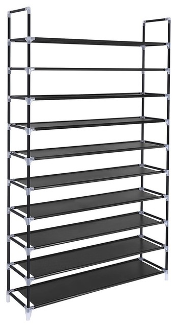 10 Tiers Shoe Rack 50 Pairs Non Woven Fabric Shoe Tower Organizer