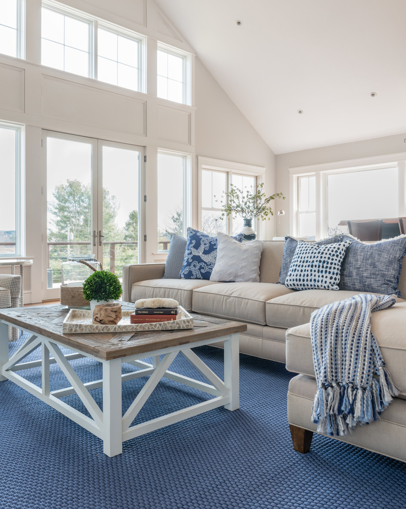 Family room - coastal family room idea in Providence