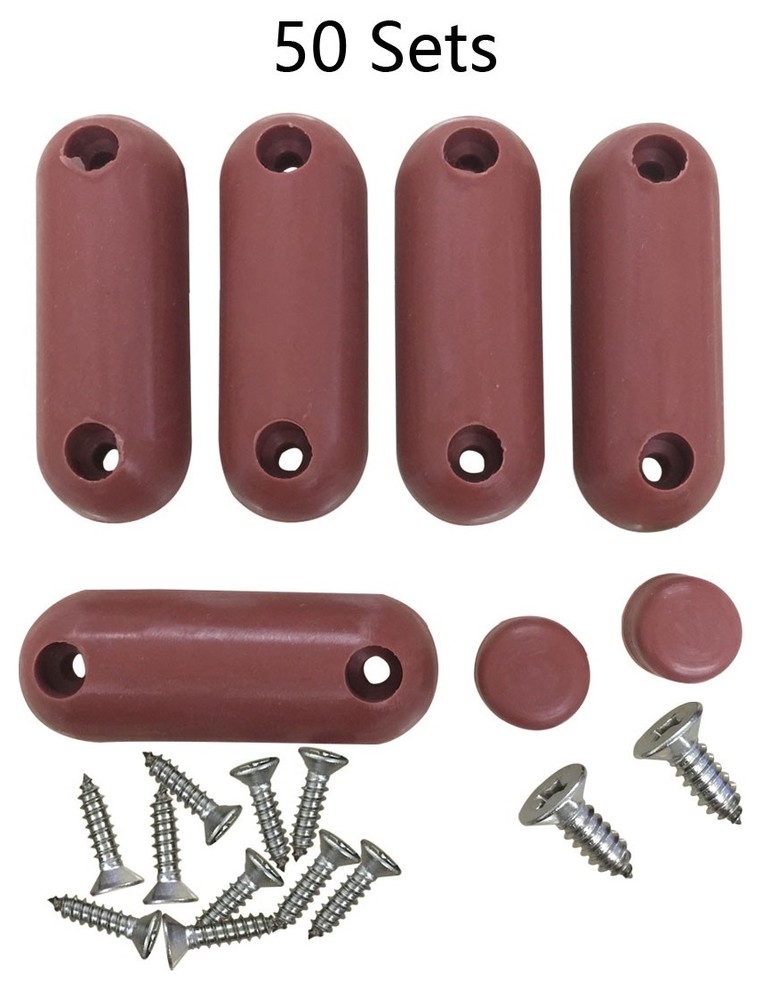 50 Sets Toilet Seat Bumpers Brown Silicon Pack of 7 Traditional