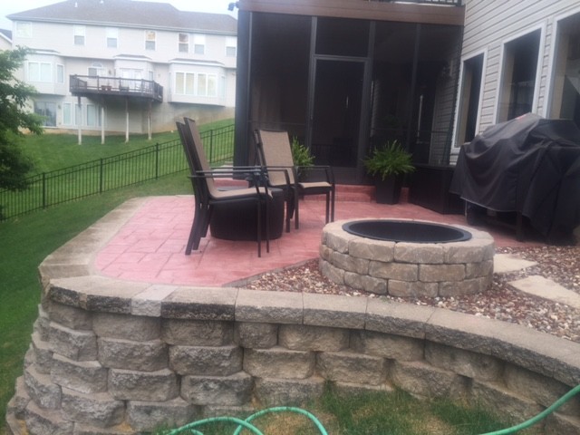 Stamped Concrete Patio and Fire Pit Eureka, Missouri