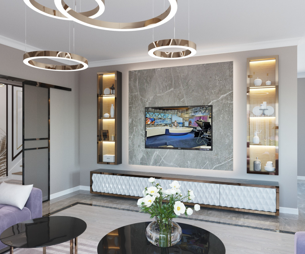 Дизайн интерьера гостиной в частном доме (г. Мурманск)