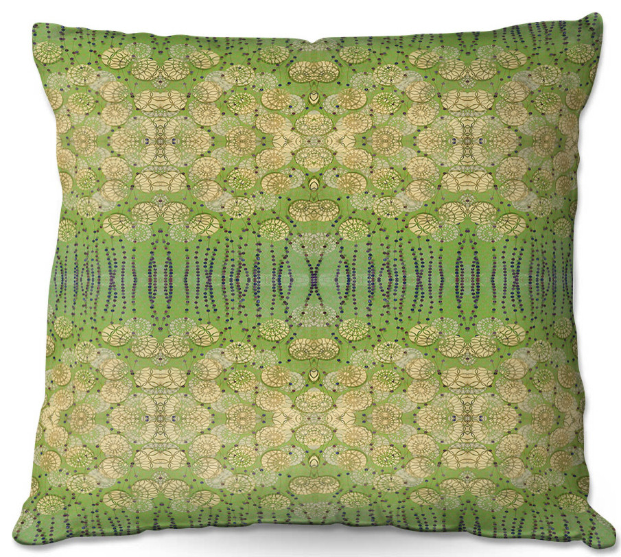 Pattern Moss Beige Throw Pillow, 18"x18"
