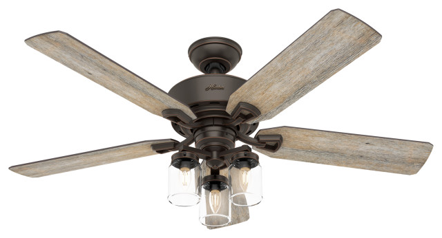 Hunter Indoor Devon Park Ceiling Fan Led Bronze Brown 50235