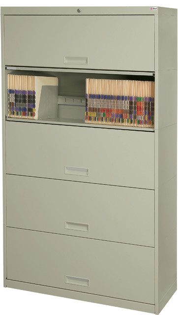 Stak-N-Lok 100 Series 5H Open Shelf, Receding Doors, 36", Letter Depth ...