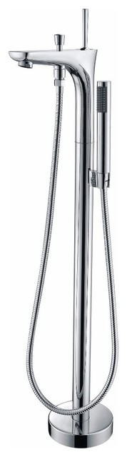 Kase 1-Handle Claw Foot Tub Faucet With Hand Shower, Polished Chrome