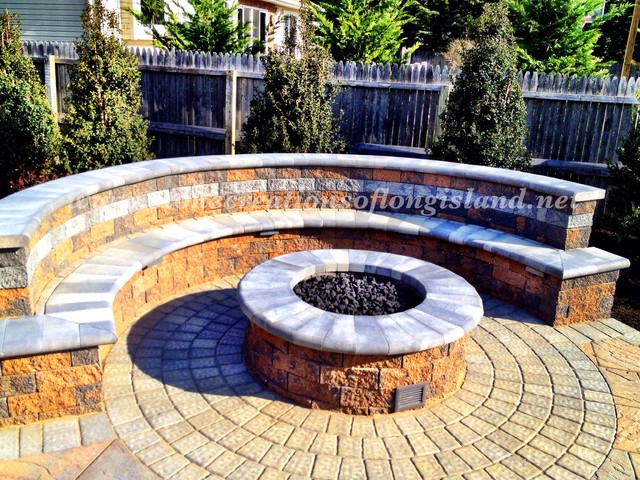 Cambridge Pyzique Round Gas Fire Pit Modern Patio New York