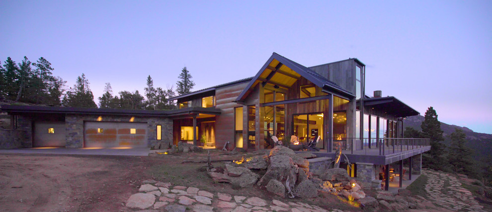Inspiration for a rustic home design remodel in Denver