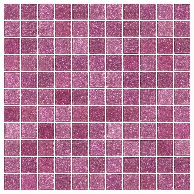 Glitter Glass Tile Modern Mosaic By Susan Jablon Mosaics 12 X12 Glitter Glass Tile Barbie Pink