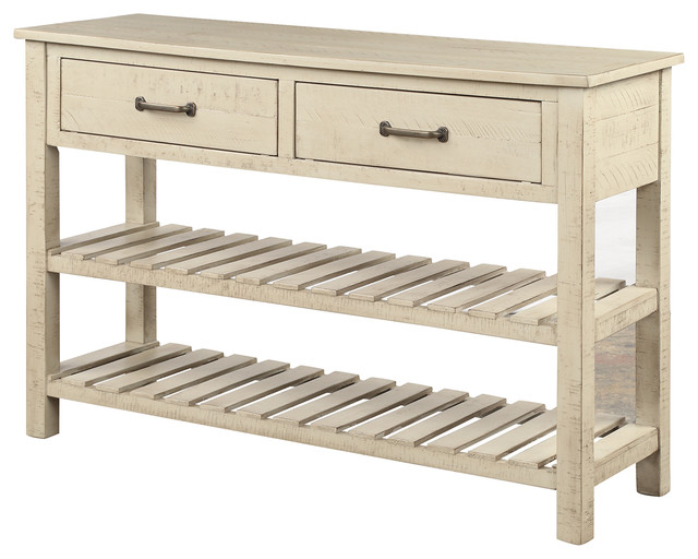 Antique Grey Console Table for Entryway with Drawers French Country