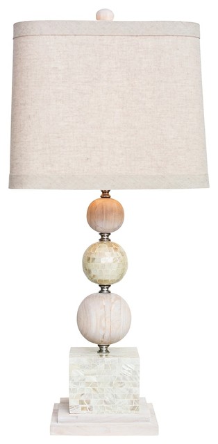 Couture Largo Mother of Pearl and Wood Table Lamp