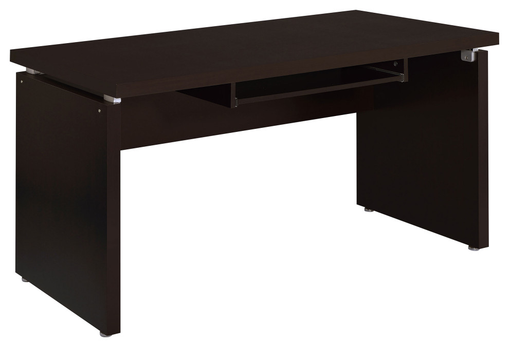 Skylar Computer Desk With Keyboard Drawer Cappuccino Transitional