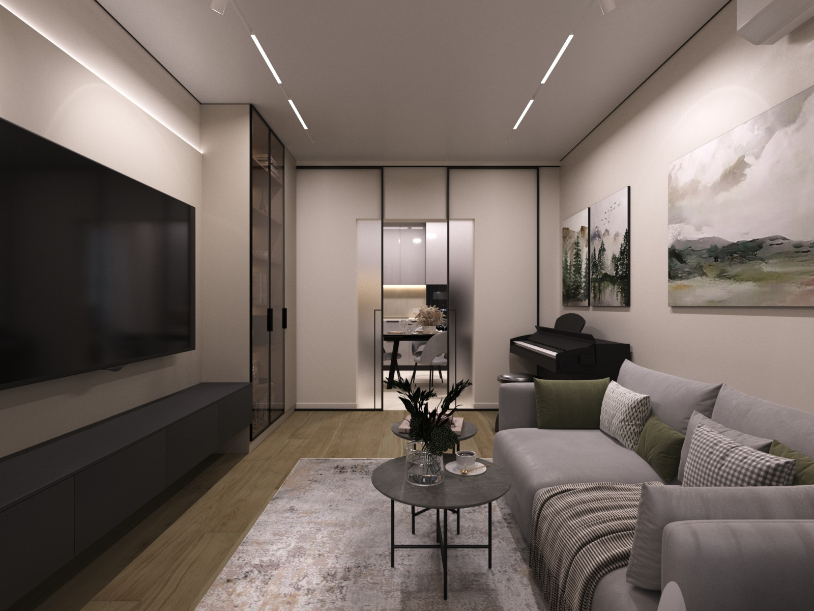 Дизайн проект двухкомнатной квартиры 60 м2