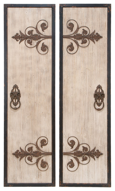 Metal Wall Plaque wooden and metal wall plaques with 2-piece set classic style Metal Wall Plaque wooden and metal wall plaques with 2-piece set classic style