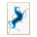 Blue Horse Mixed Media Framed Art - 39.5" x 27.5"