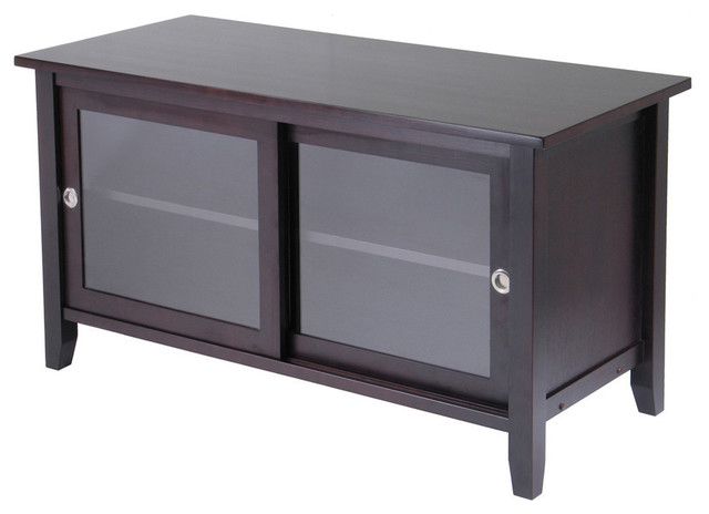 Winsome Wood TV Media Stand w/ Sliding Doors in Espresso