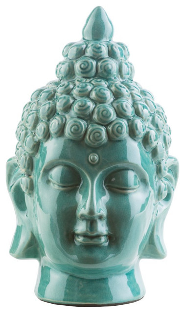Buddha Sculpture by Surya, Teal