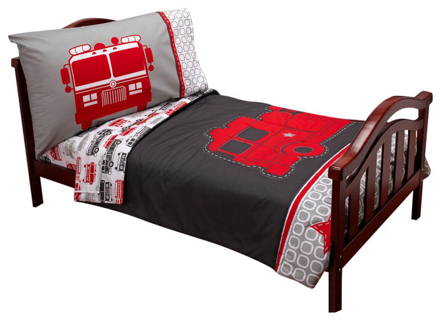 Carters Fire Truck 4pc Toddler Set Contemporary Kids Bedding Sets By Nojo Baby Kids Inc