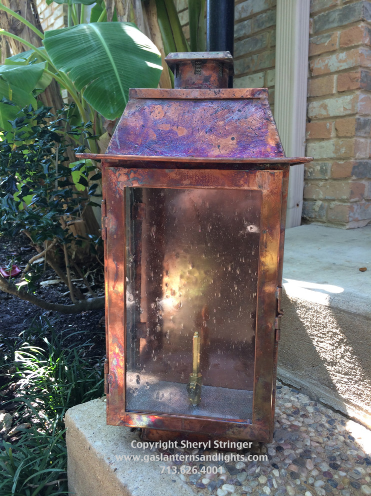 Sheryl's Industrial Natural Gas Lantern with Seedy Glass