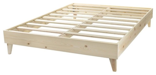 Wooden Platform Bed Frame Multiple, Natural Wood Queen Platform Bed Frame