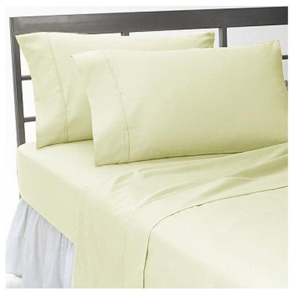 600TC Solid Expanded Queen Flat Sheet and 2 Pillowcases, Expanded Queen Contemporary Sheet