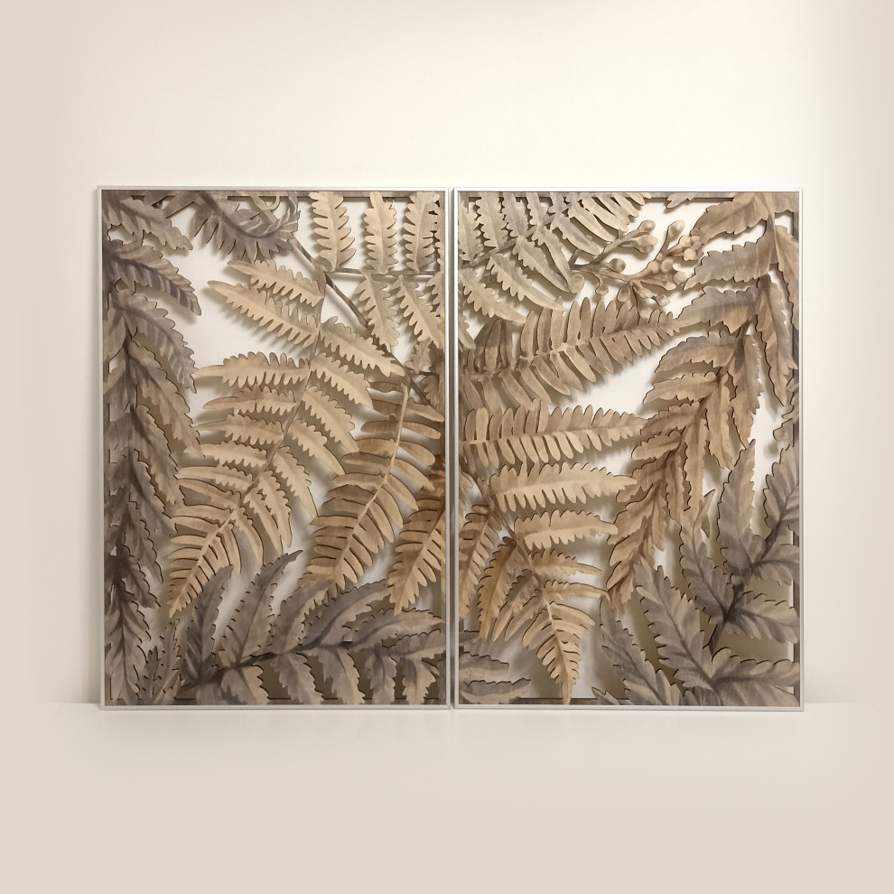 Декор на лестницу: триптих «Папоротник»