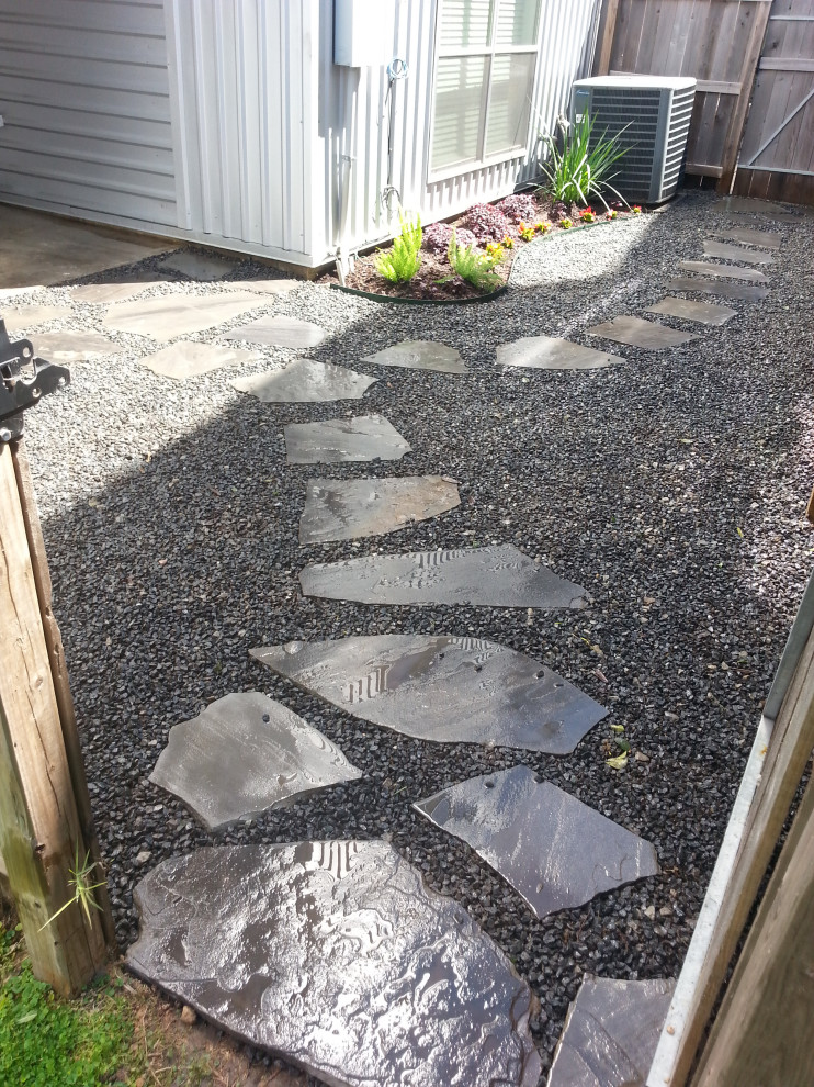 Black Stone and Rock Walkway Porch