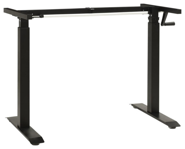 Vidaxl Manual Height Adjustable Standing Desk Frame Hand Crank Black ...