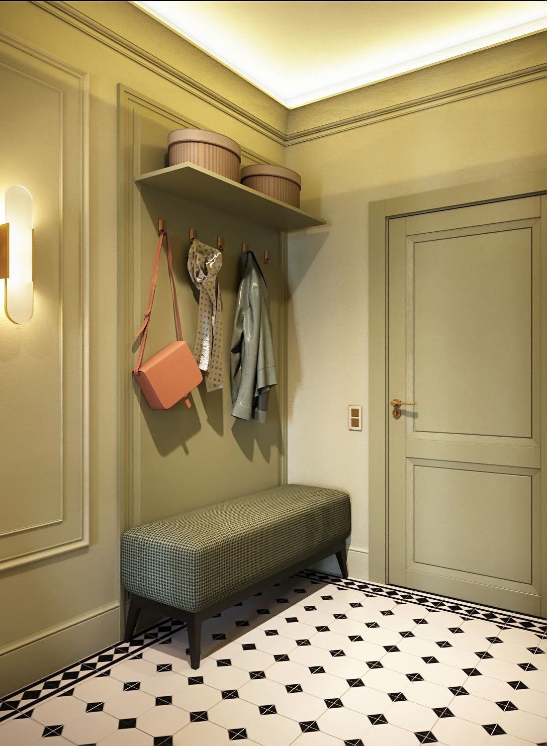 Кораллово-оливковый микс