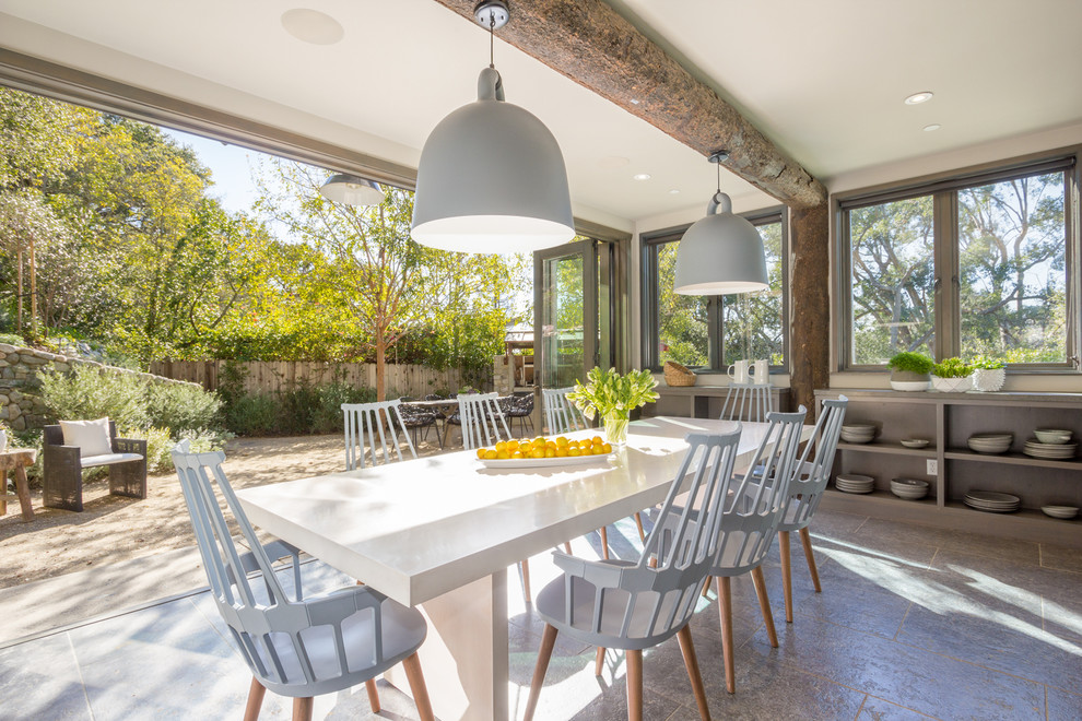 Photo of a country dining room in Los Angeles.