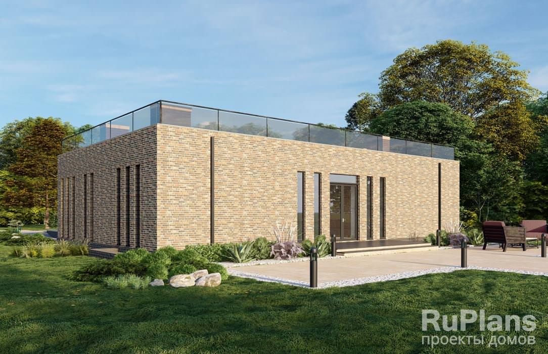 Rg5940 - Одноэтажный дом с подвалом и эксплуатируемой крышей