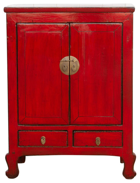 Red Lacquered Ming Style Cabinet - Asian - Buffets And Sideboards - by ...