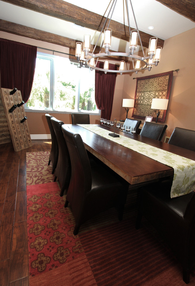 Photo of a mediterranean dining room in Orange County.