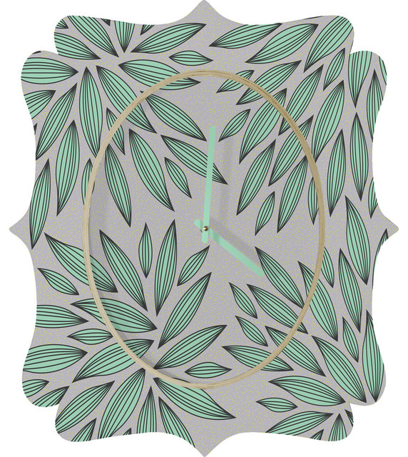 Gabi Mint Quatrefoil Clock Contemporary Wall Clocks by Deny Designs
